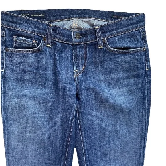 CITIZENS OF HUMANITY Kelly Boot Cut Low Rise Dark Blue Jeans Denim Y2K Womens 29 - Picture 3 of 16